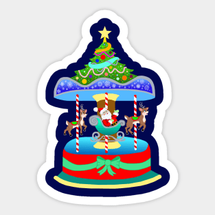 Christmas Merry-Go-Round Reindeer Carousel Sticker